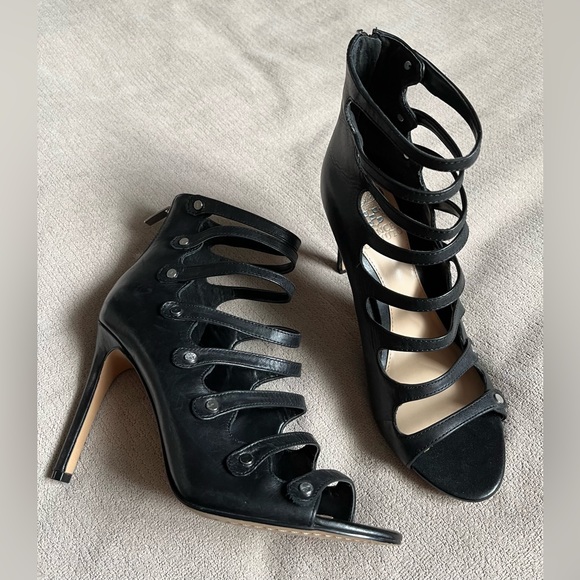 VINCE CAMUTO size 8 black cage heels EUC - Picture 8 of 8
